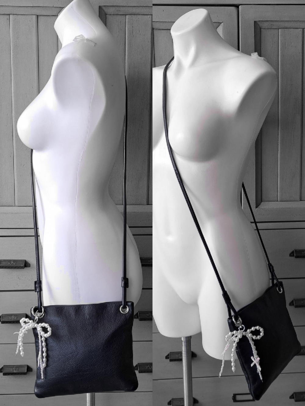 Butter Soft Black Leather Margot New York Small Lightweight Crossbody Bag Purse